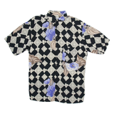 Mens Shirt Black Viscose Floral M