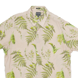 GUESS Slim Fit Mens Hawaiian Shirt Brown Floral L