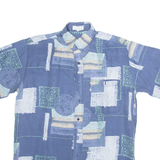 HOHL CHRISTIAN Mens Shirt Blue Silk Crazy Pattern S