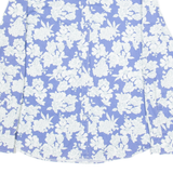 MOSCA Womens Hawaiian Shirt Blue Floral Long Sleeve L