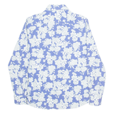 MOSCA Womens Hawaiian Shirt Blue Floral Long Sleeve L