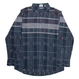 BARBADOS Mens Shirt Black Check Long Sleeve M