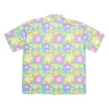 Mens Hawaiian Shirt Blue Floral 2XL