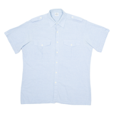 Mens Plain Shirt Blue L