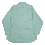 TEXTAR Mens Plain Shirt Green Long Sleeve M