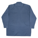 DICKIES Workwear Mens Plain Shirt Blue Long Sleeve L