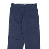 DICKIES Cargo Mens Trousers Blue Relaxed Straight W36 L32