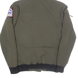 HELVETICA Mens Rain Jacket Green Hooded XS