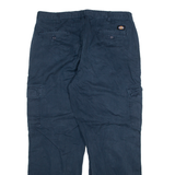 DICKIES Cargo Mens Trousers Blue Relaxed Straight W38 L32