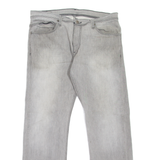 LEVI'S 514 Jeans Mens Grey Slim Straight Stone Wash W34 L30