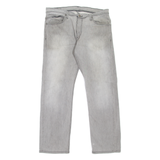 LEVI'S 514 Jeans Mens Grey Slim Straight Stone Wash W34 L30