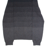 CALVIN KLEIN Mens Patterned Jumper Black Striped V-Neck Tight Knit L