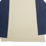 FILA Mens Patterned Jumper Cream Colourblock Collared 90s Tight Knit XL