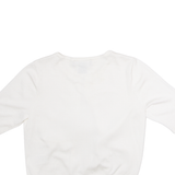 DKNY Womens Cardigan White Crew Neck Tight Knit Short Sleeve Viscose S