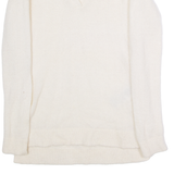 LEVI'S Womens Jumper Cream V-Neck Tight Knit Wool S
