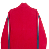 TOMMY HILFIGER Womens Jumper Red High Neck Tight Knit XL