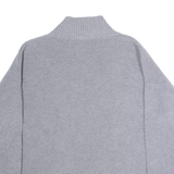 FRENCH CONNECTION Womens Jumper Grey High Neck Waffle Knit M