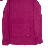 O'NEILL Womens Jumper Pink Roll Neck Chunky Knit M