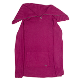 O'NEILL Womens Jumper Pink Roll Neck Chunky Knit M