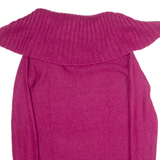 O'NEILL Womens Jumper Pink Roll Neck Chunky Knit M