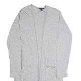 TOMMY HILFIGER Womens Cardigan Grey V-Neck Tight Knit S