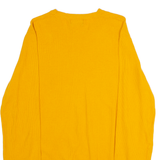 ZARA Mens Jumper Yellow Crew Neck Waffle Knit Silk L