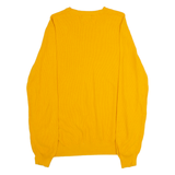 ZARA Mens Jumper Yellow Crew Neck Waffle Knit Silk L