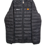 ELLESSE Womens Puffer Jacket Black Hooded UK 8