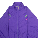 FILA Womens Shell Jacket Purple Nylon 90s Striped UK 18