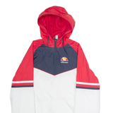 ELLESSE Womens Pullover Jacket White Hooded Colourblock UK 8