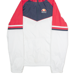 ELLESSE Womens Pullover Jacket White Hooded Colourblock UK 8