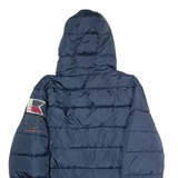 DESIGUAL Mens Puffer Jacket Blue Hooded 2XL