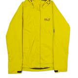 JACK WOLFSKIN Womens Rain Jacket Yellow Hooded UK 8