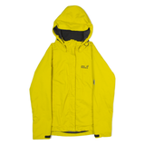 JACK WOLFSKIN Womens Rain Jacket Yellow Hooded UK 8