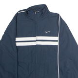 NIKE Mens Track Jacket Blue Striped S