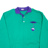 STEFFNER Golf 1/4 Button Mens Sweatshirt Green Collared 90s L