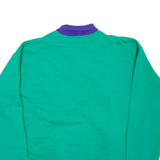 STEFFNER Golf 1/4 Button Mens Sweatshirt Green Collared 90s L