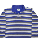 ULLA POPKEN COLLECTION Striped Womens Sweatshirt Grey 1/4 Zip 90s UK 20