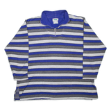 ULLA POPKEN COLLECTION Striped Womens Sweatshirt Grey 1/4 Zip 90s UK 20