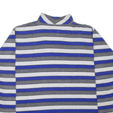 ULLA POPKEN COLLECTION Striped Womens Sweatshirt Grey 1/4 Zip 90s UK 20