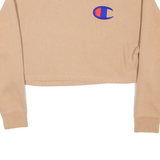 CHAMPION REVERSE WEAVE Warm Up Cropped Womens Sweatshirt Beige XS