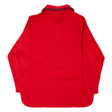 Rose Womens Sweatshirt Red Collared 90s UK 10