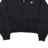 CHAMPION Womens Sweatshirt Black 1/4 Zip M