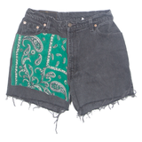 LEVI'S 550 Cut Off Womens Denim Shorts Grey Paisley S W28