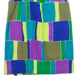 BODE Womens Pencil Skirt Blue Knee Length Colourblock M