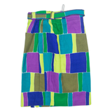 BODE Womens Pencil Skirt Blue Knee Length Colourblock M