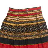 CHARIMA A-line Womens Pleated Skirt Red Short Fair Isle S