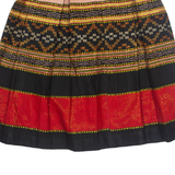 CHARIMA A-line Womens Pleated Skirt Red Short Fair Isle S
