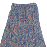 Womens A-Line Skirt Blue Knee Length Floral S