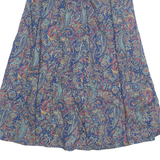 Womens A-Line Skirt Blue Knee Length Floral S